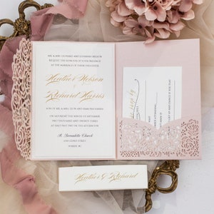 Pink Rose Suite | Indiase huwelijksuitnodiging, vierkante uitnodiging - ALLEEN AANBETALING