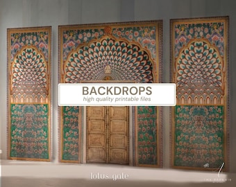 Wedding Back Drops | Indian Wedding Digital Backdrop | Decor Backdrop | Printable Backdrop | Size Customization Available | Lotus Gate