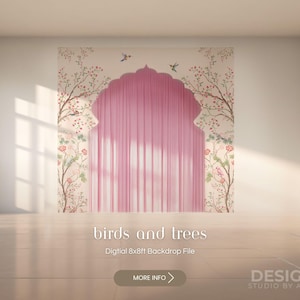 Indian Wedding Backdrop | Instant Birds & Trees Digital Print File