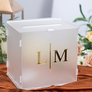 Personalisierte Hochzeit Card Box | Acryl Spardose | Box Hochzeit für Karten | Braut Bräutigam Name Card Box
