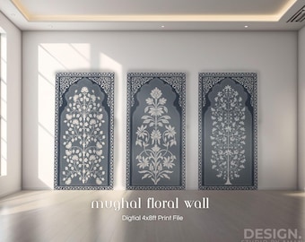 Indian Wedding Backdrop | Floral Decor, Custom Size (Printable File)