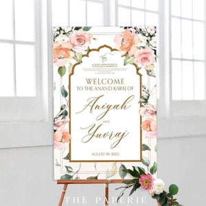 Welcome Sign | Digital File | Customize | Sangeet, Mayian, Mehndi, Jago, Anand Karaj, Vivah, Choora