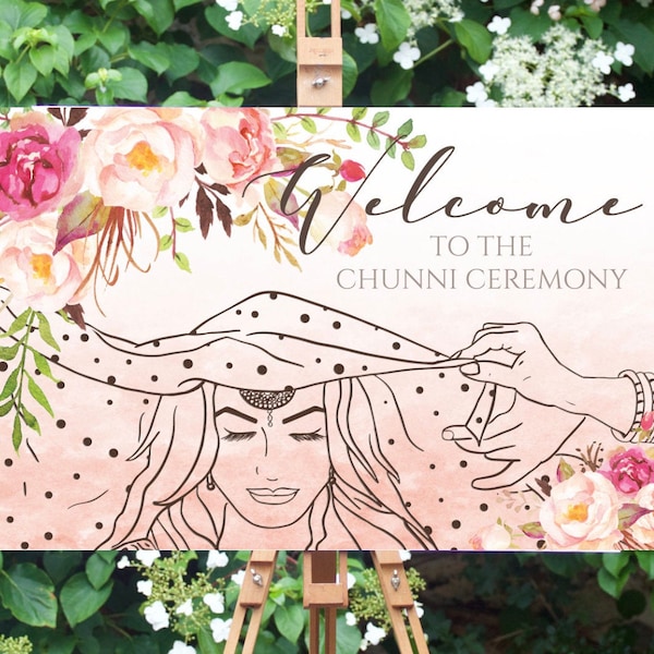 Welcome Sign | Digital File | Customize | Sangeet, Mayian, Mehndi, Jago, Anand Karaj, Vivah, Choora