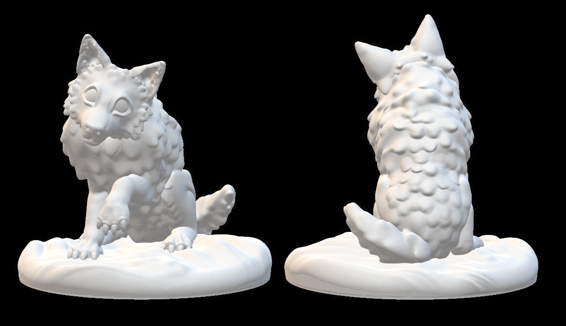 Dire Wolf Puppy Miniature D&D 5e Baby Beasts Kickstarter Etsy UK