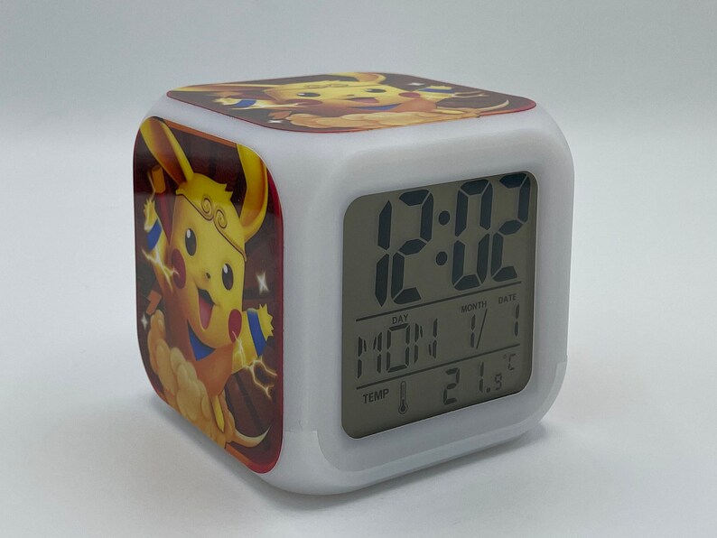 Pikachu Pokemon Go LED Light up Alarm Clock / Calender / Etsy