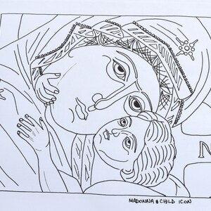 Greek Orthodox Coloring or Watercolor Pages with hand-drawn images // travel gifts // gifts for travelers // Christian gifts