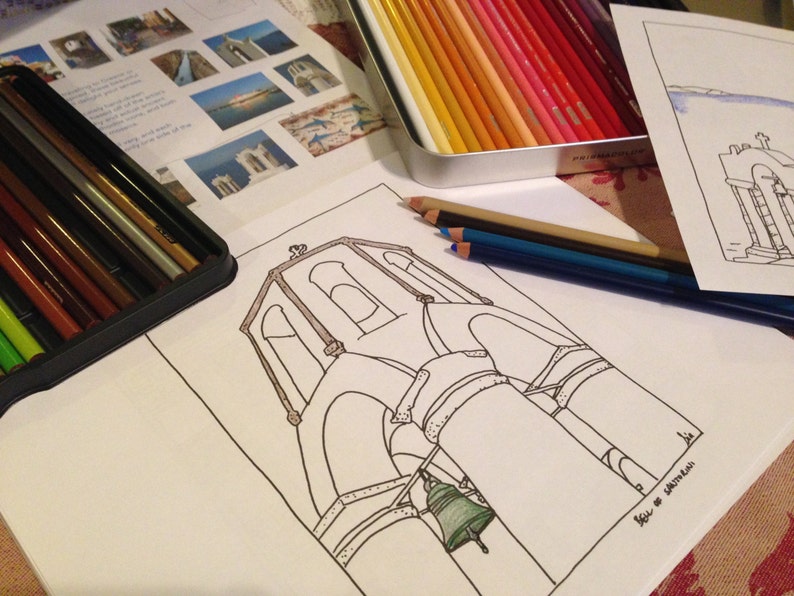 Download Greek Orthodox Coloring or Watercolor Pages with hand-drawn | Etsy