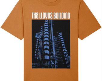 Lloyds Building T-Shirt - 60s style graphic, Brutalist design, London illustration - Gift for architects - Available in Sizes XXS-3XL