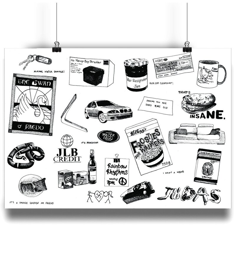 Peep Show References Print - Funny Poster UK Comedy Wall Art Print - Landscape Matte Art Print - A4 A3 A2 Prints Available image 2