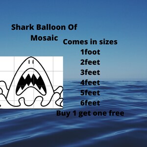 Shark Balloon of mosaic, shark birthday part, great white shark, Shark theme birthday, ocean party,under the sea,boys shark party,birthday