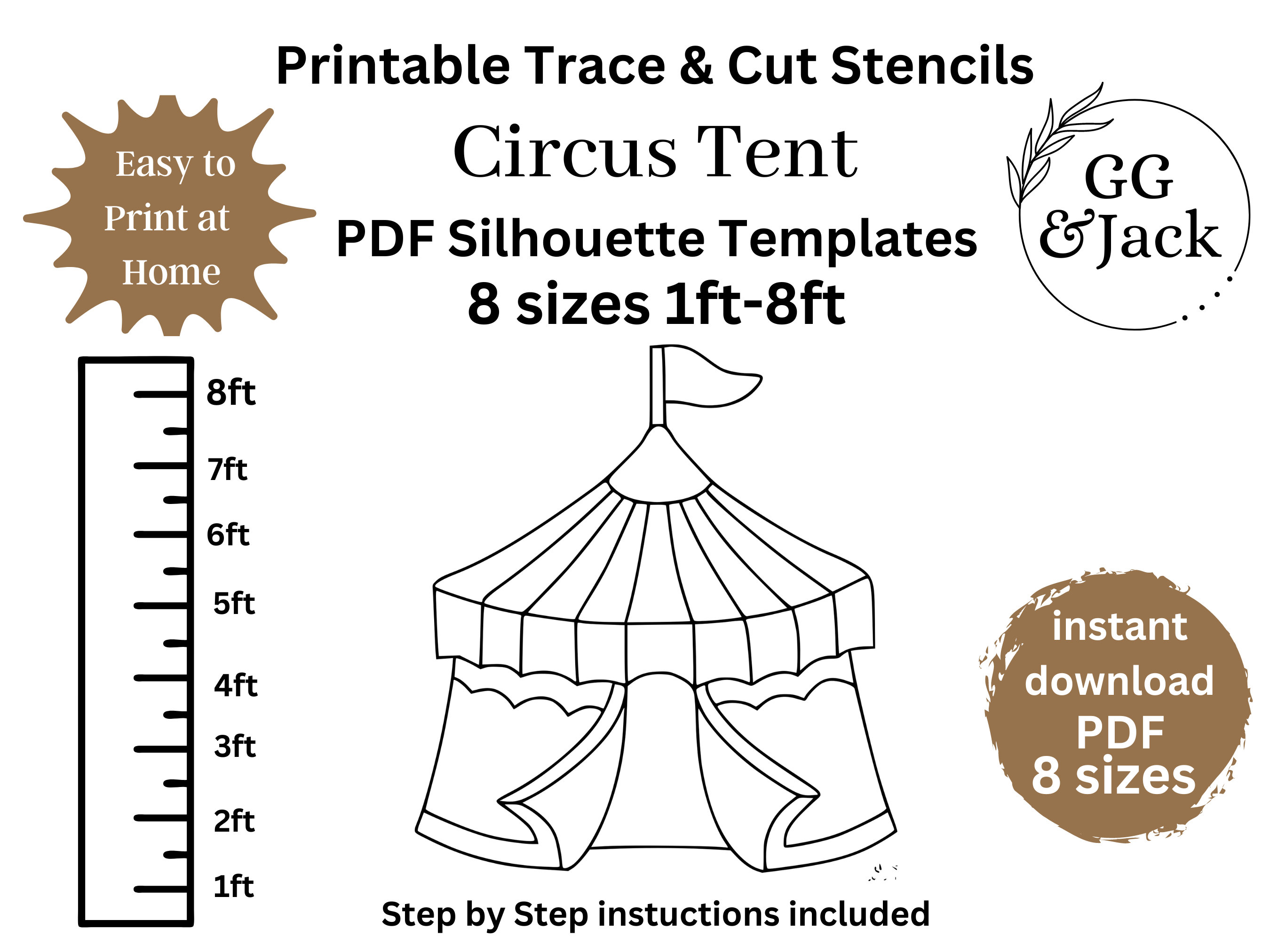 Tent Circus - Laser Cut Out Unfinished Wood Craft Shape CRC8 Tent Circus - Laser Cut Out Unfinished Wood Craft Shape CRC8