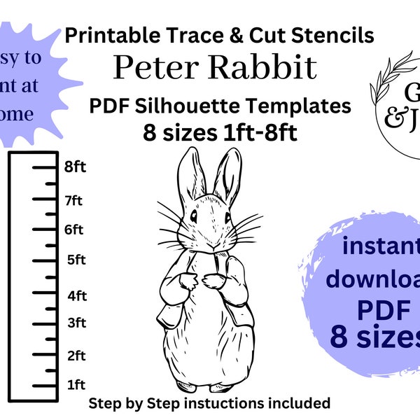 Easter yard art pattern Bunny silhouettes templates bundle, woodworking pattern yard art,pdf printable digital stencil set , party backdrop