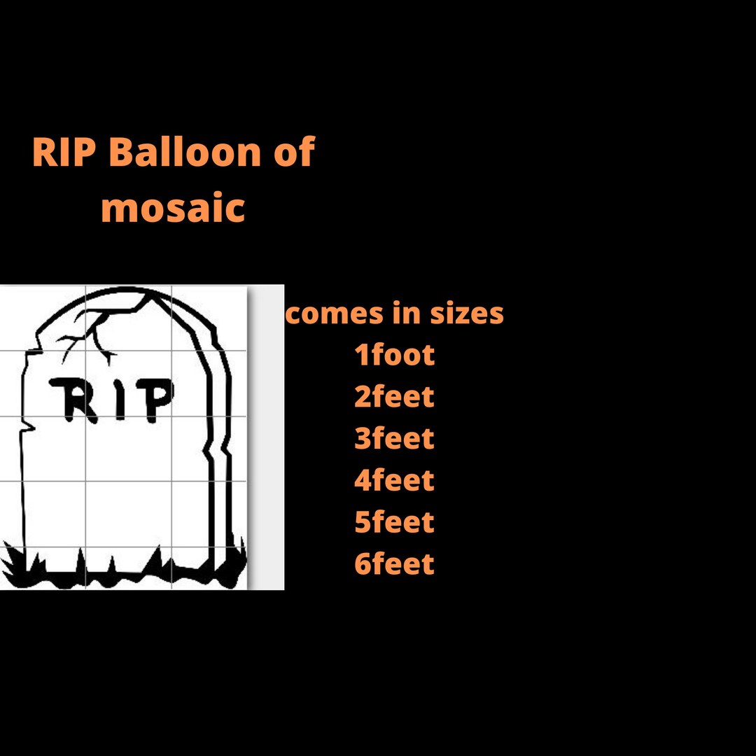 R.I.P. Balloon of Mosaic, Headstone, Halloween Partyprint Trace and Cut ...