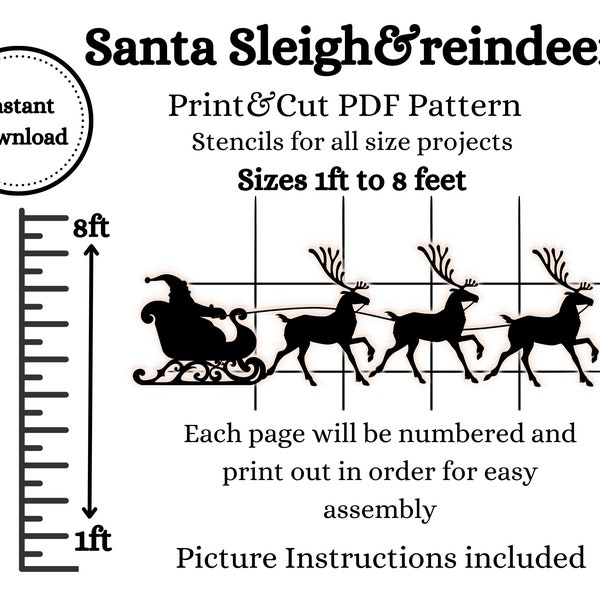 Sleigh and Reindeer - Etsy