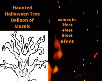 Halloween spooky mosaik Baum, Schablone, digitale Schablone, Halloween Silhouette