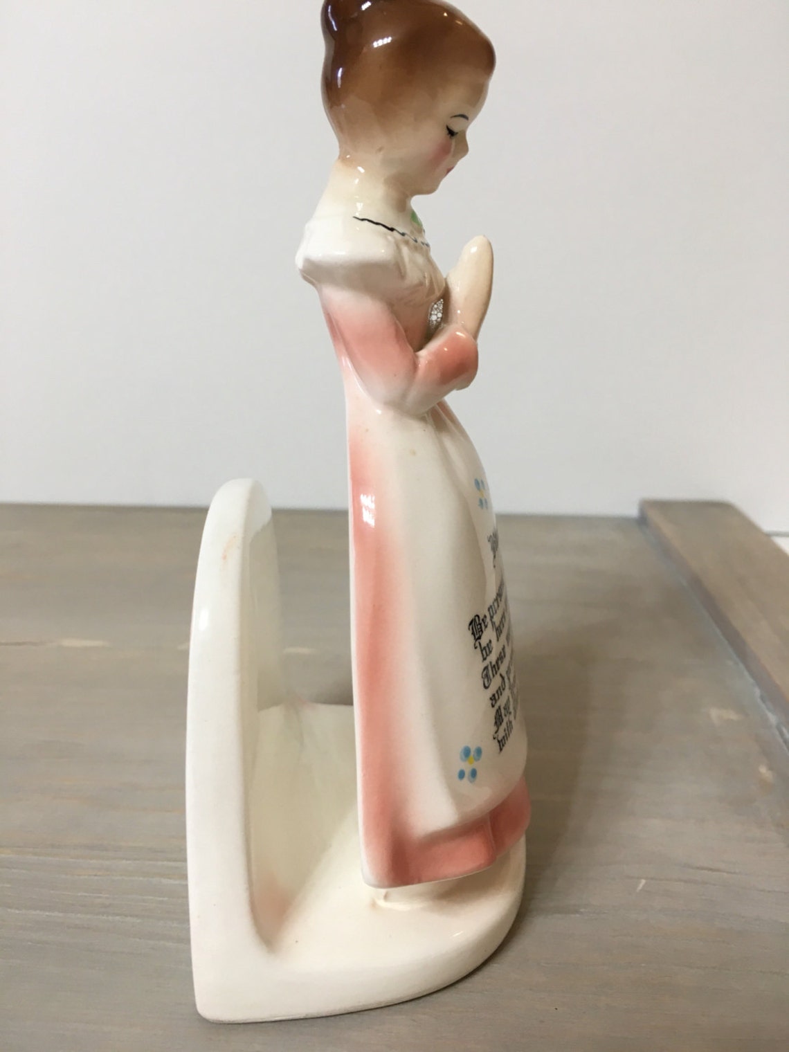 Vintage Prayer Lady Napkin Holder Enesco Dinner Prayer 1950s Etsy