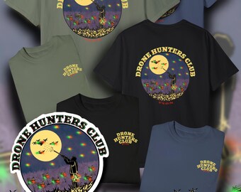 Drone Hunters Club Off the Grid John duck military moral patch fishing t shirt fly fishing apparel