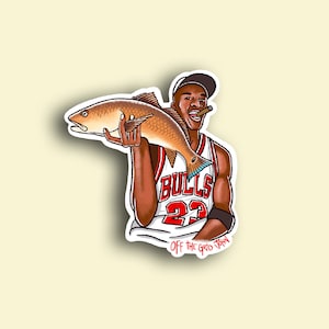 Jordan redfish fly fishing outdoors nature sticker decal Off the Grid John gifts for fisherman outdoors nature