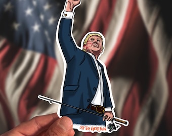 Trump USA fishing sticker off the grid John  fisherman