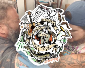 SNOOK AND TATTOOS Off the Grid John fly fishing snook tarpon sticker decal