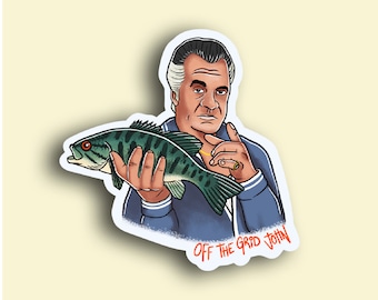 Calcomanía de pesca de boca pequeña pegatina de pez de pesca con mosca Off the Grid John