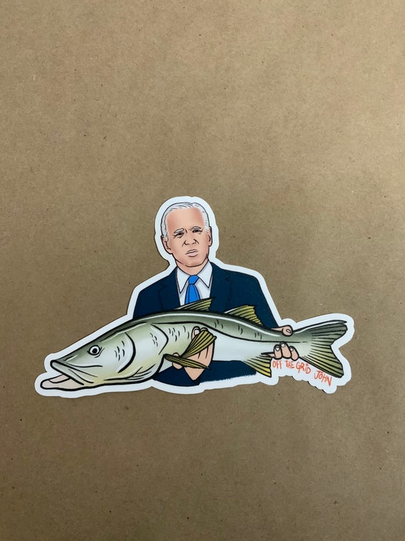 Biden USA fishing sticker off the grid John