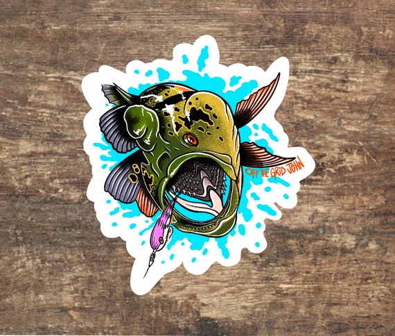Peacock bass fly fishing outdoors nature sticker decal