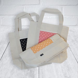 Swadeshi Yoga Tote • Strong Canvas Tote Bag for your Yoga Stuff, the Market ... and More • Flat-Bottom with 2 Colorful Paneled Pockets • Om
