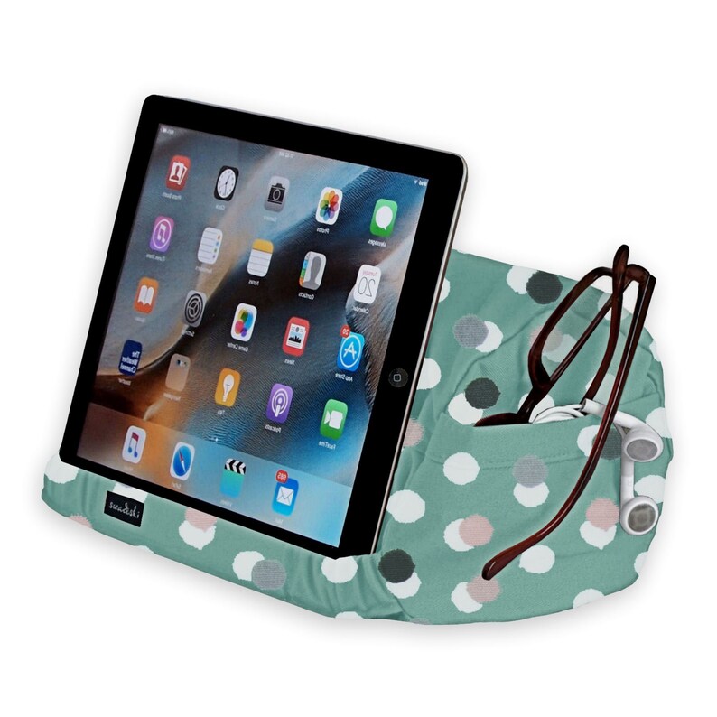 3 Colors The eZView Bolster by Swadeshi \u2022 Soft Ergonomic iPad Stand for Home and Travel \u2022 Buckwheat Hull Fill \u2022 Made in USA \u2022 Free Dot