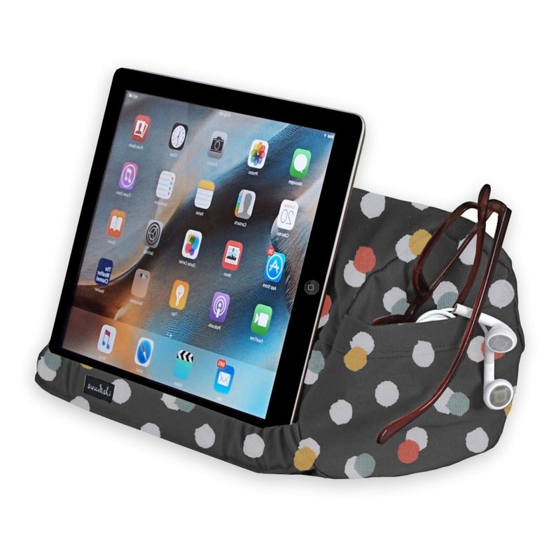 3 Colors The eZView Bolster by Swadeshi \u2022 Soft Ergonomic iPad Stand for Home and Travel \u2022 Buckwheat Hull Fill \u2022 Made in USA \u2022 Free Dot