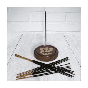Swadeshi Incense Stand • Crafted by Swadeshi Village Millworks • Dk Walnut inlaid with Maple • Hand Finished • Ganesha • Made in USA