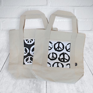 Swadeshi Village Tote • Strong Canvas Bag with Printed Pockets • Stands Upright for Easy Loading • Great for the Market, Books ... and More!