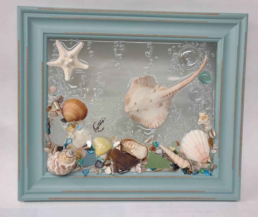 8x10 Stingray Seaglass Art Frame - Etsy