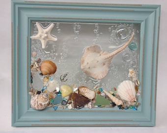 8x10 Stingray Seaglass Art Frame