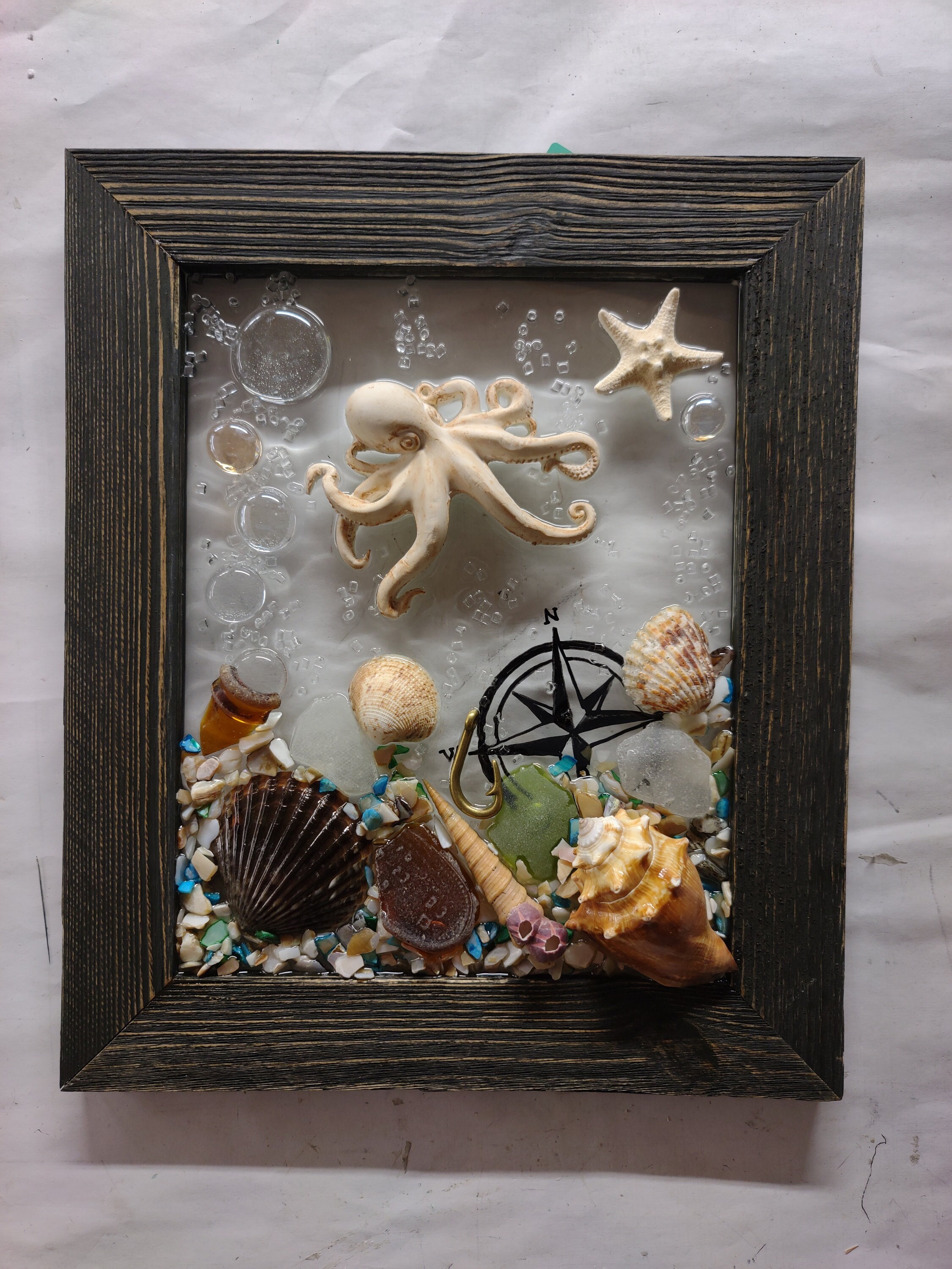 Octapus Frame 8x10 Octopus Sea Glass Art Frame - Etsy
