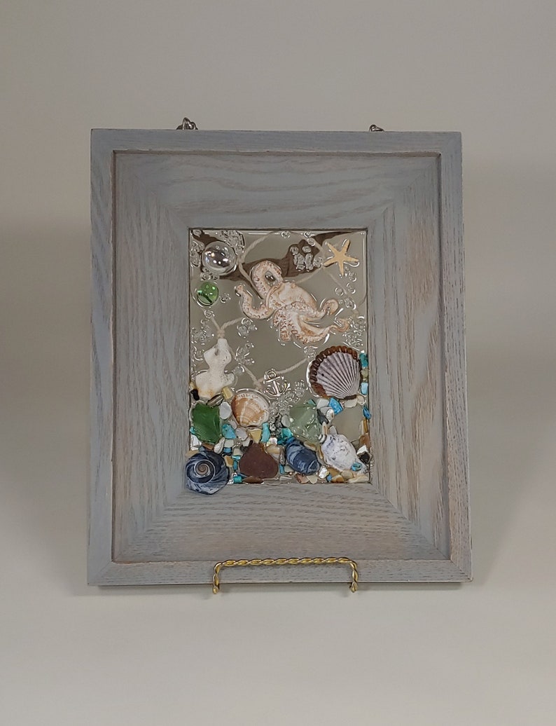 Octapus Frame 5 X 7 Octopus Sea Glass Art Frame - Etsy