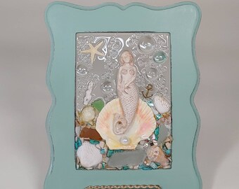 5 x 7 Birth of Venus Sea Glass Art Frame