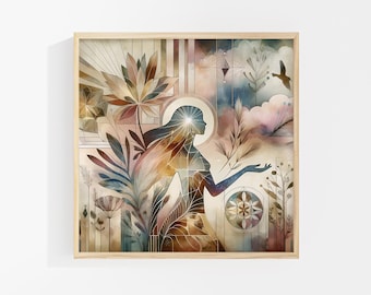 Inner Light Wall Art: Divine Feminine Art, Spiritual Wall Decor