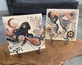Goddess Art Print Set on Wood: Divine Feminine Art