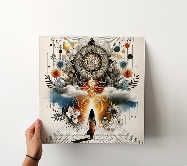Transformation Art Print: Metaphysical Wall Decor, Mandala Art, Celebration of Life Gift Female