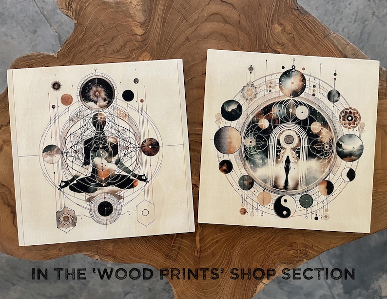 Celestial Meditation Art Prints: Mystical Wall Art Set of 2, Spiritual Awakening Art & Meditation Room Decor image 14