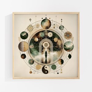 Celestial Meditation Art Prints: Mystical Wall Art Set of 2, Spiritual Awakening Art & Meditation Room Decor image 9