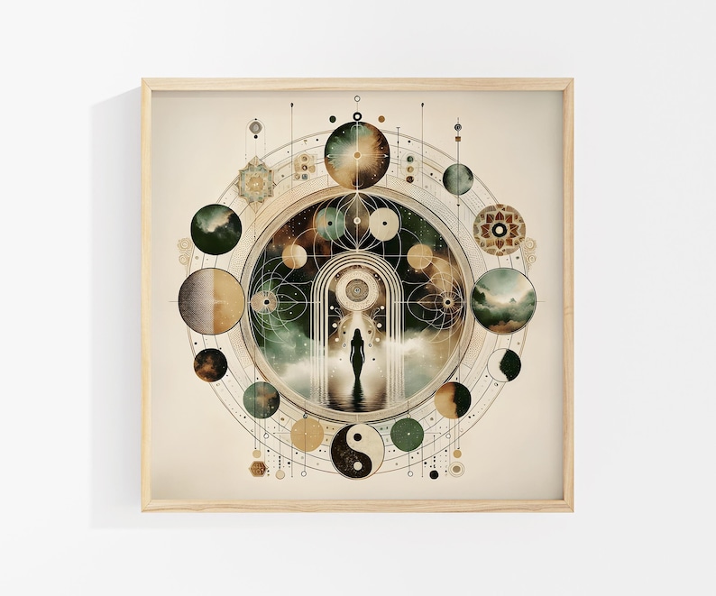 Celestial Meditation Art Prints: Mystical Wall Art Set of 2, Spiritual Awakening Art & Meditation Room Decor image 9