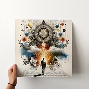 Transformation Art Print: Metaphysical Wall Decor, Mandala Art, Celebration of Life Gift Male