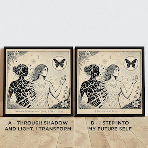 Custom Transformation Art Prints: Butterfly Metamorphosis Art, Self Growth & Empowerment Decor, Inspiring Wall Art, Set of 2 image 3