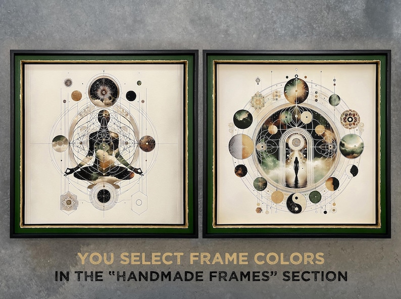 Celestial Meditation Art Prints: Mystical Wall Art Set of 2, Spiritual Awakening Art & Meditation Room Decor image 11