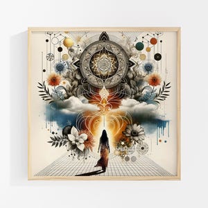 Transformation Art Print: Metaphysical Wall Decor, Mandala Art, Celebration of Life Gift image 5