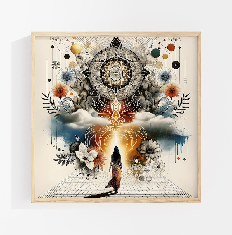 Transformation Art Print: Metaphysical Wall Decor, Mandala Art, Celebration of Life Gift image 5