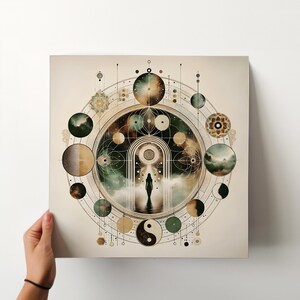Celestial Meditation Art Prints: Mystical Wall Art Set of 2, Spiritual Awakening Art & Meditation Room Decor image 3