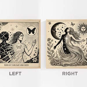 Custom Transformation Art Prints: Butterfly Metamorphosis Art, Self Growth & Empowerment Decor, Inspiring Wall Art, Set of 2 image 2
